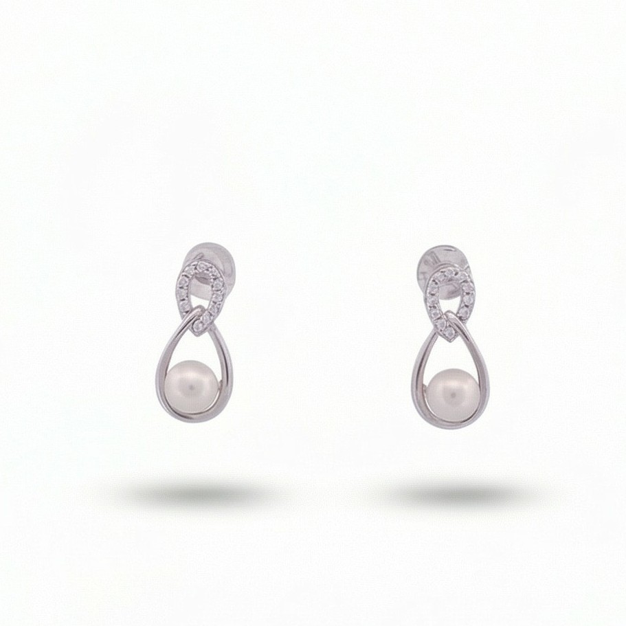 Celeste pendientes 8 perla