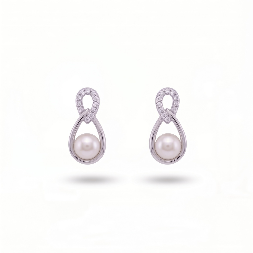 Celeste pendientes 8 perla