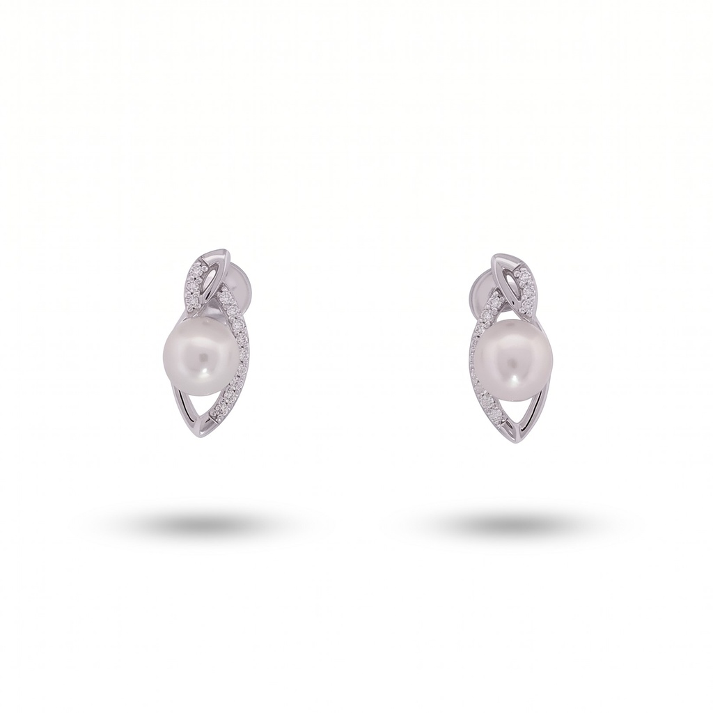 Celeste pendientes hoja perla