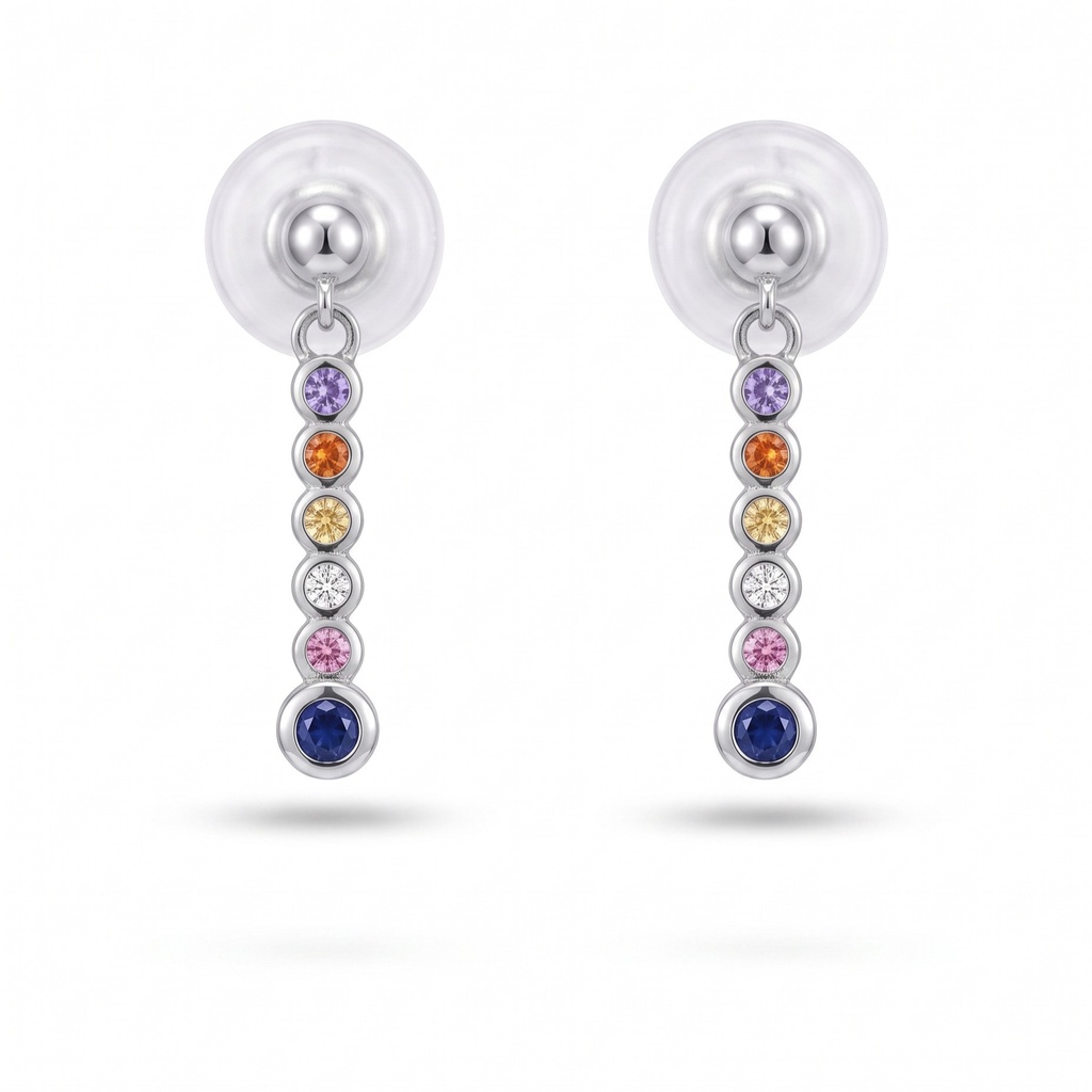 Shimmer pendientes callaos multicolor