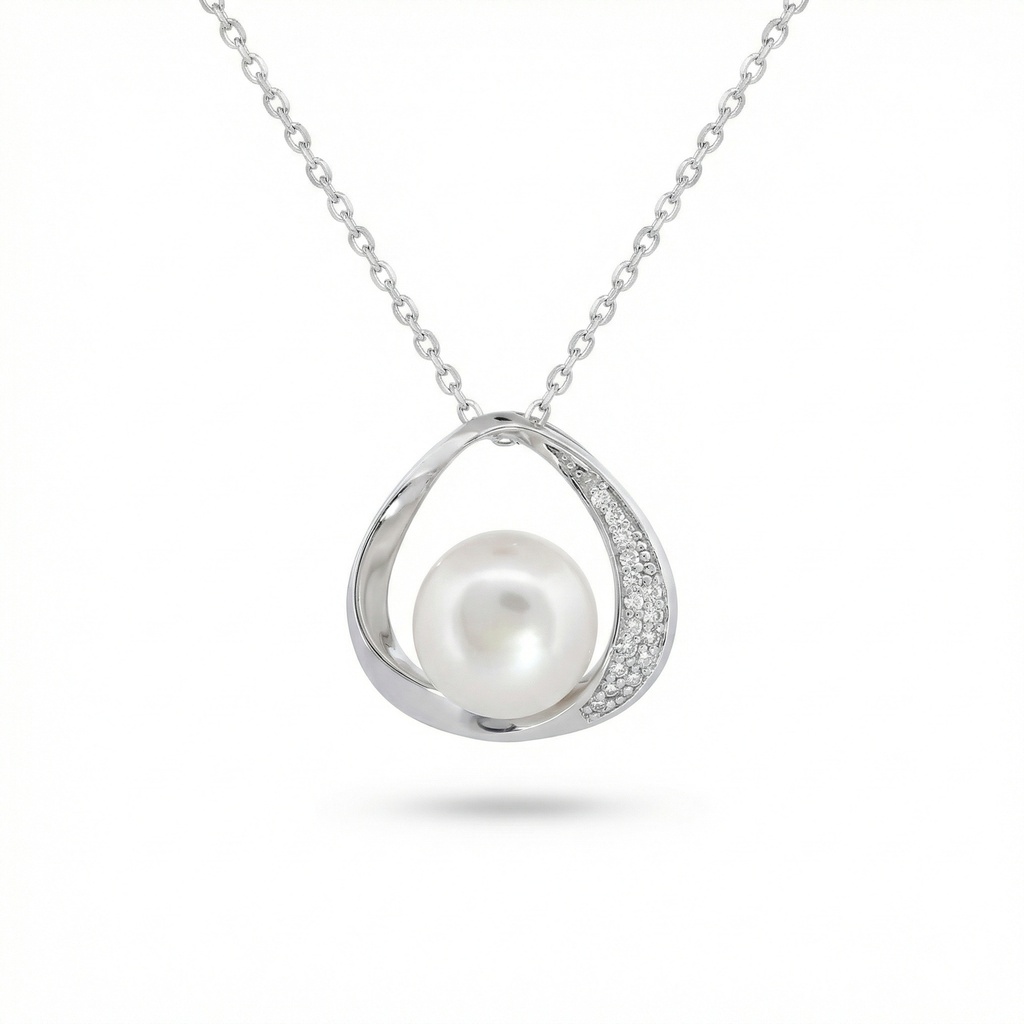 Celeste colgante corona perla