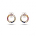 Shimmer pendiente aro circonia multicolor dorado