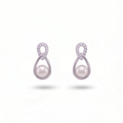 [10304] Celeste pendientes 8 perla
