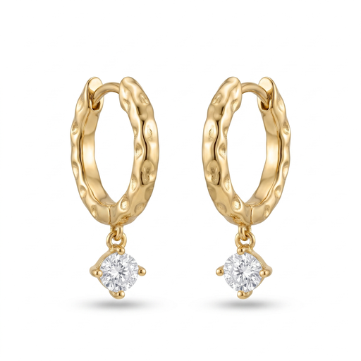 [10341] Willow pendientes arco labrado dorado