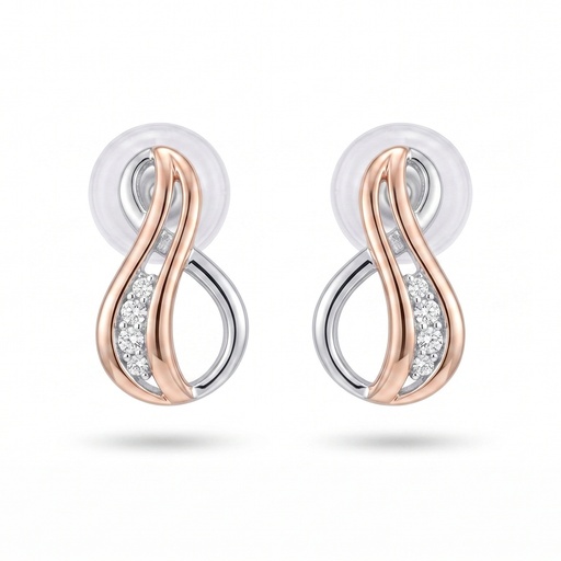 [10386] Lyric pendientes infinito rosa plata