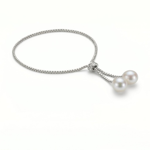 [10475] Celeste pulsera péndulo perla
