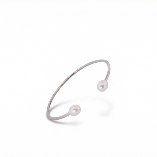 [10485] Celeste pulsera perla oval