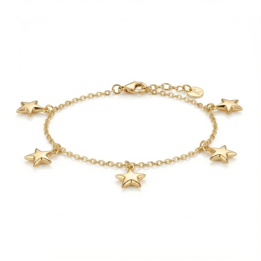 [10659] Serenity pulsera estrellas llenas doradas