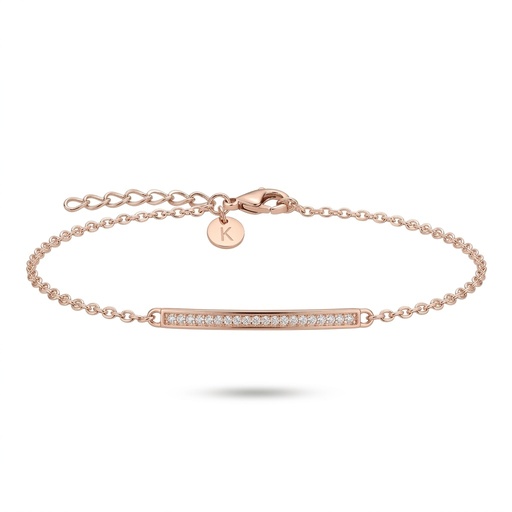 [10672] Lyric pulsera barra circonia rosado