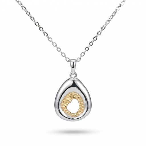 [10414] Lyric colgante hoyo dorado plata Con Cadena