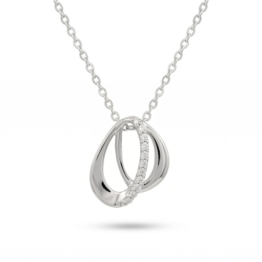 [10382] Dream colgante doble oval circonia con cadena